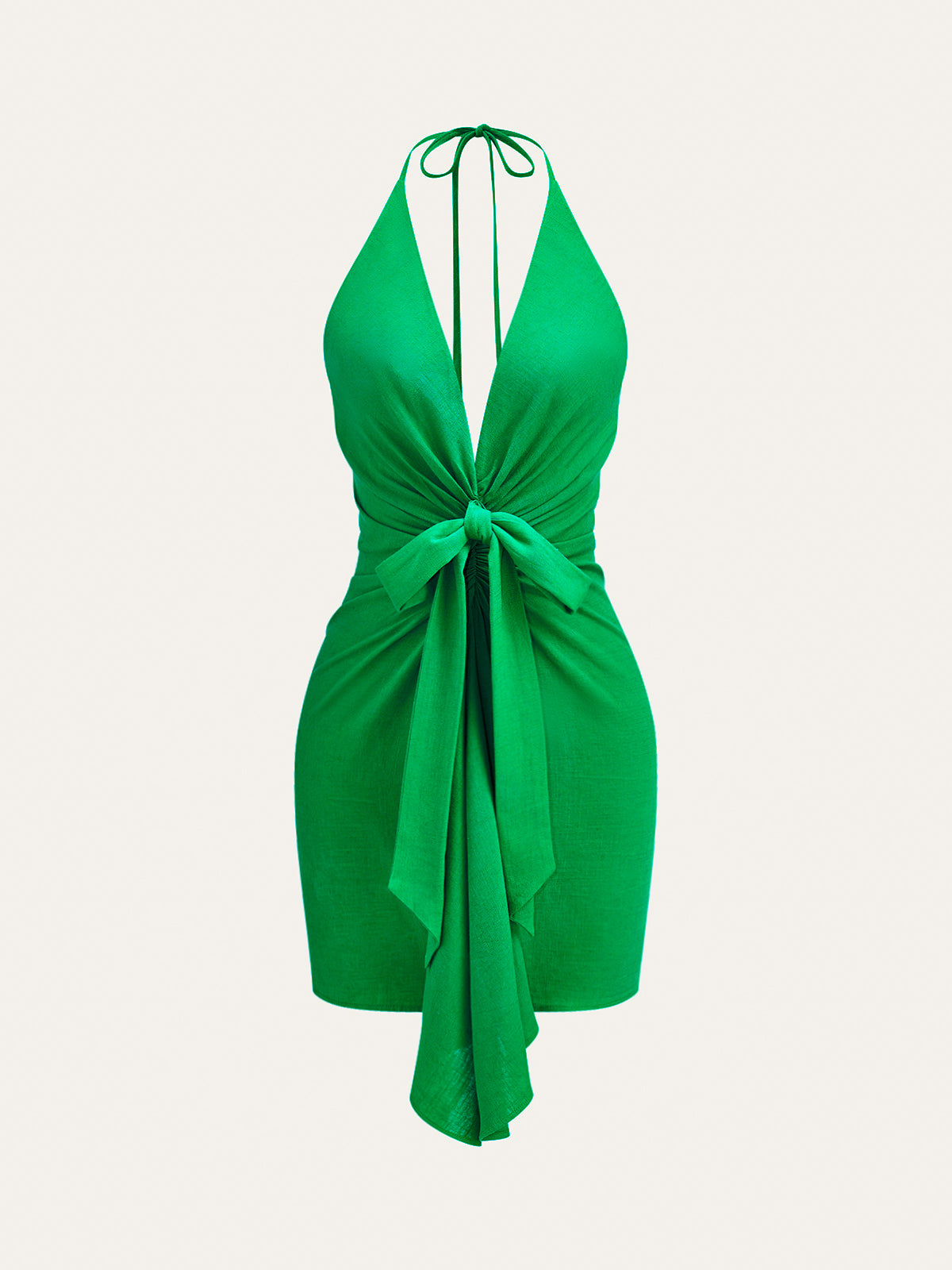 Qelvys Halter Neck Knotted Dress