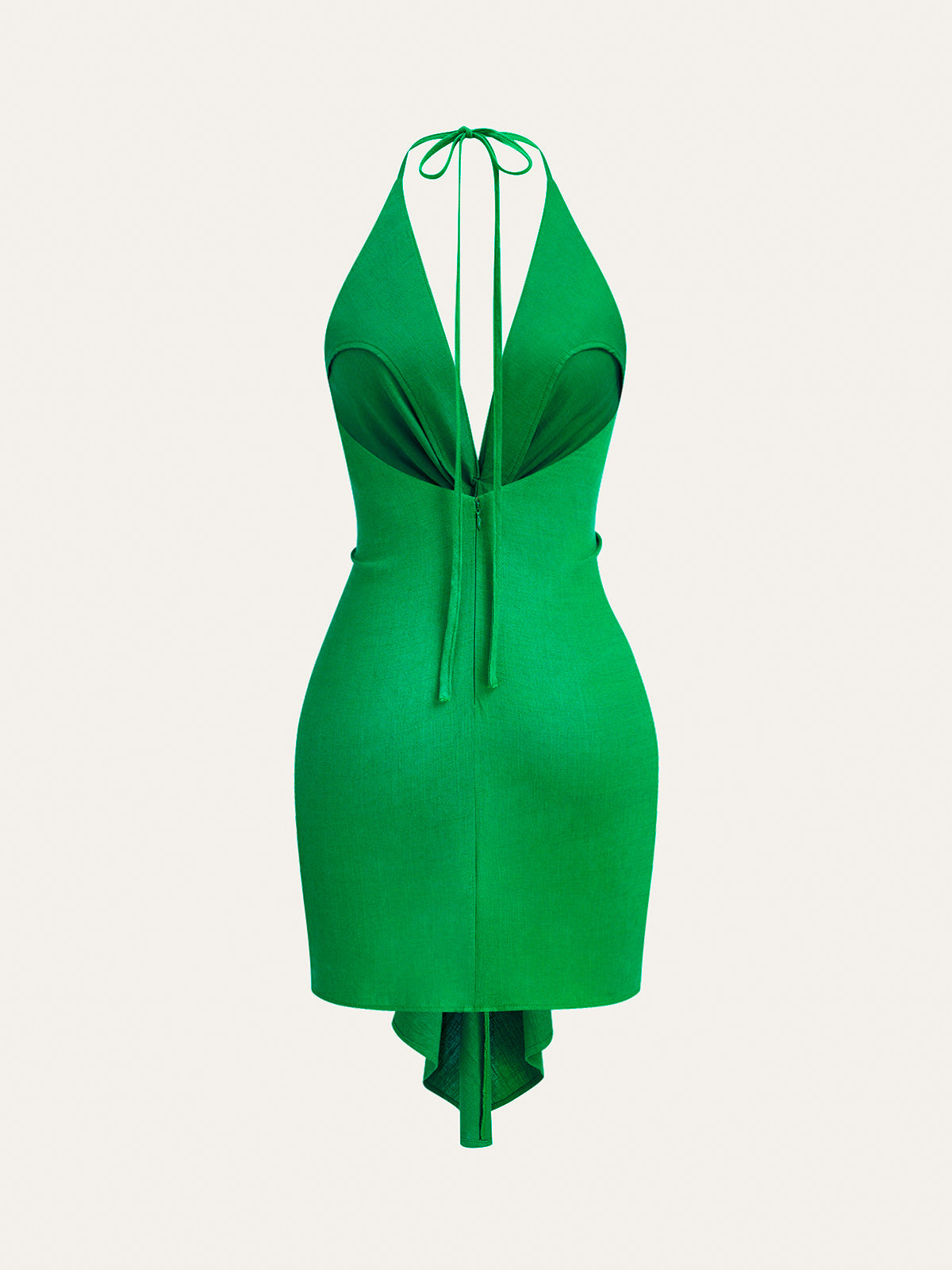 Qelvys Halter Neck Knotted Dress