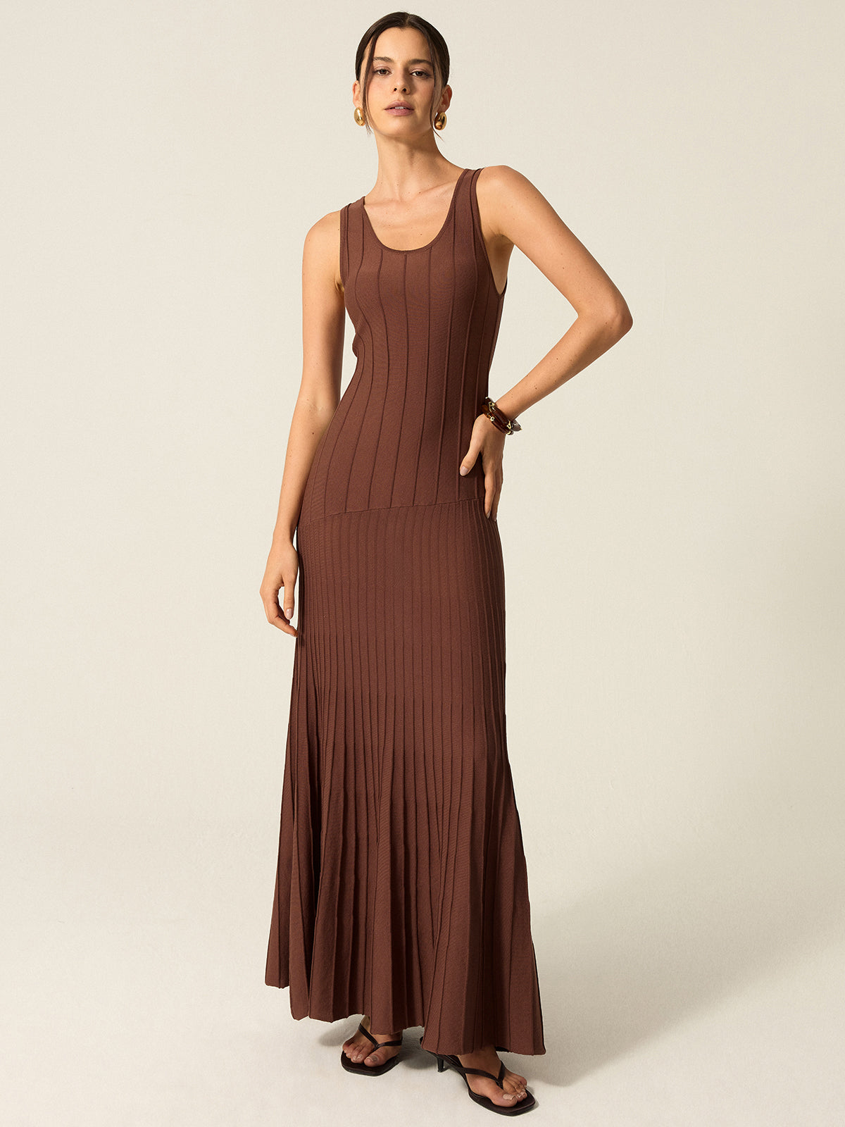 Thyvine Ribbed Knit Maxi Dress