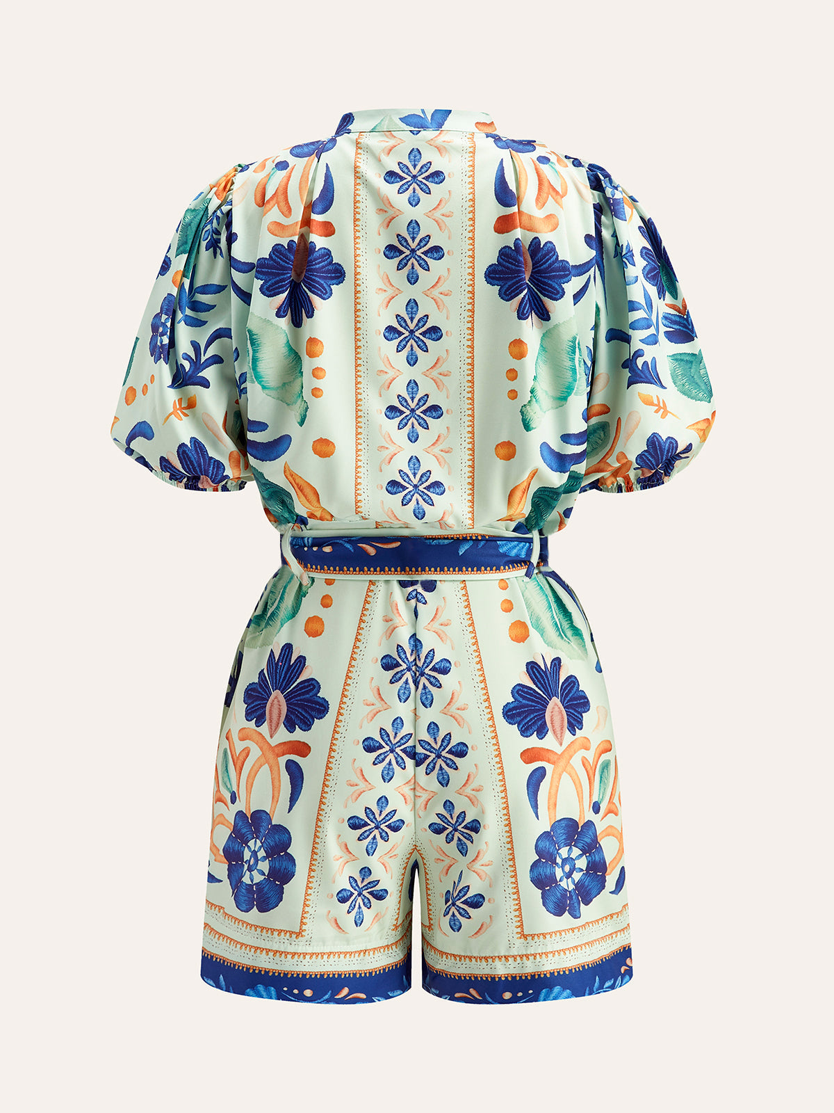 Aelvine blommig jumpsuit med knytning i midjan 