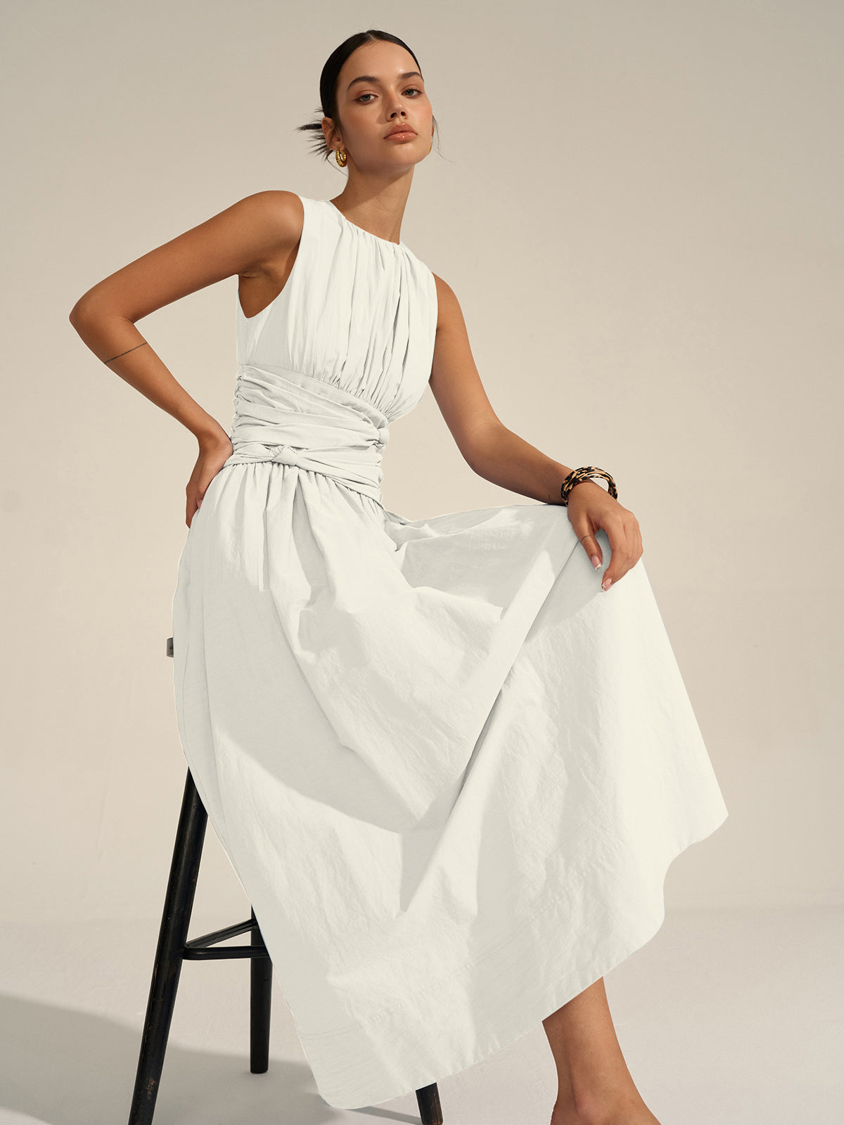 Lerel Maxikleid mit gerüschter Taille 