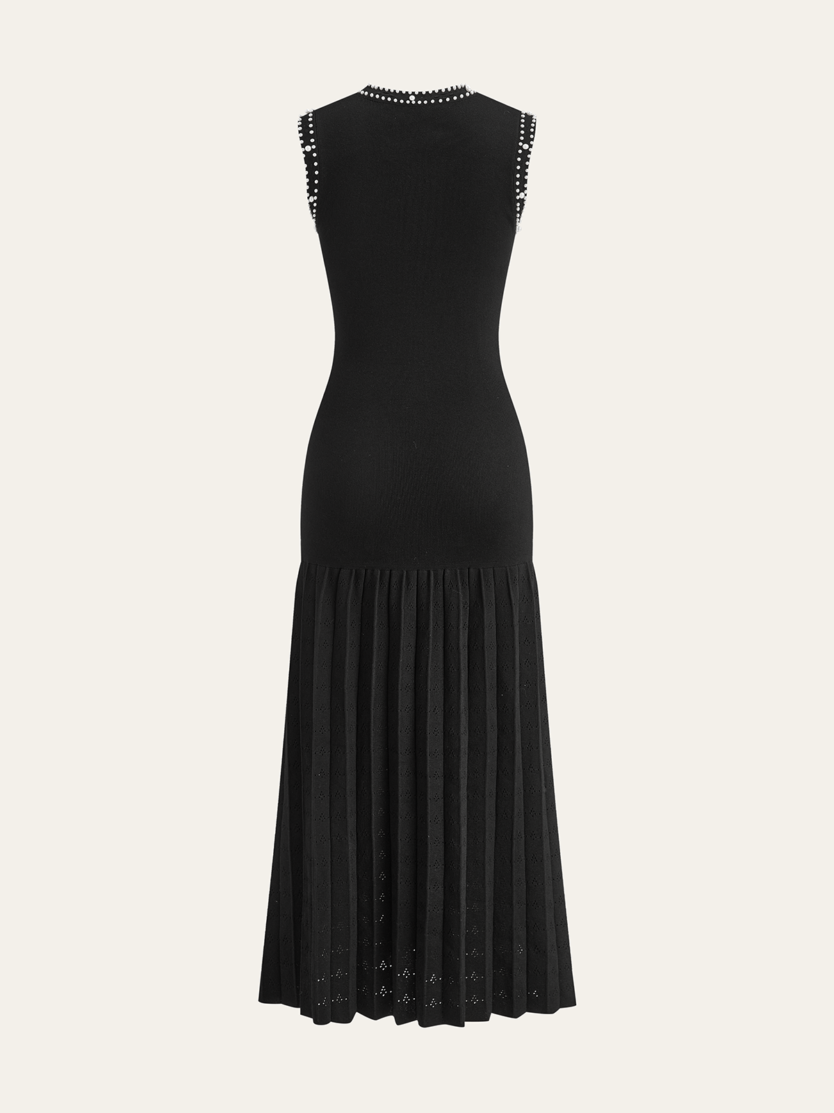 Dreamlace Pearl Trimmed Knit Midi Dress