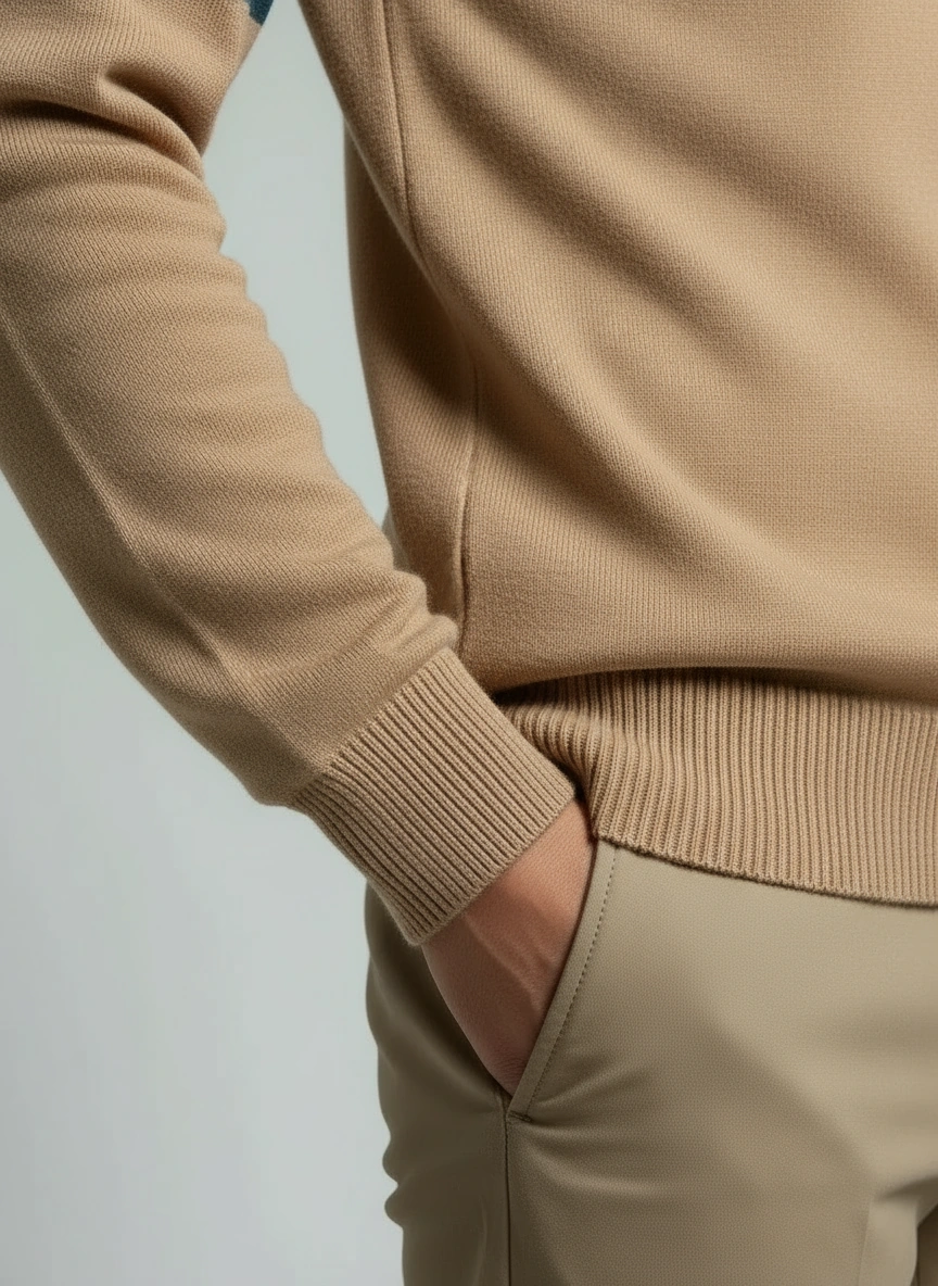 Men's Cotton Patchwork Knit Sweater