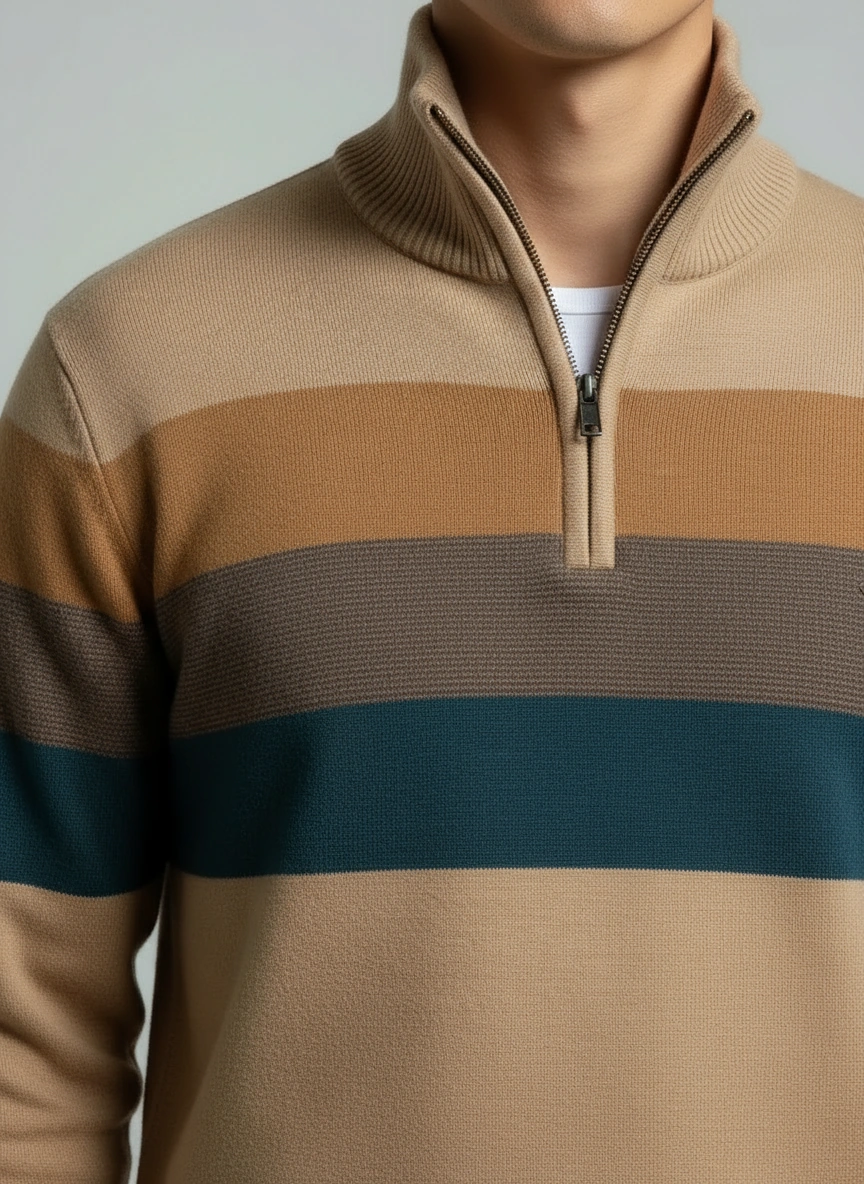 Men's Cotton Patchwork Knit Sweater