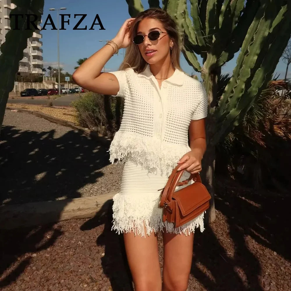 Marador BreezeSet – Sexy Knitted Tassel 2-Piece Outfit