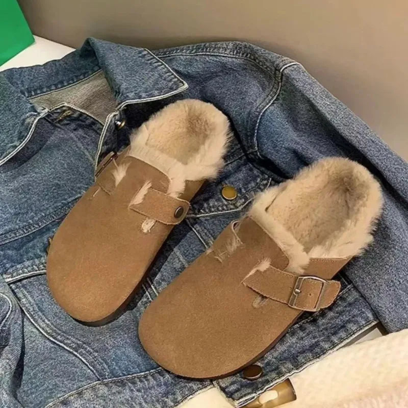 Lila Buckle Detail Flat Slippers
