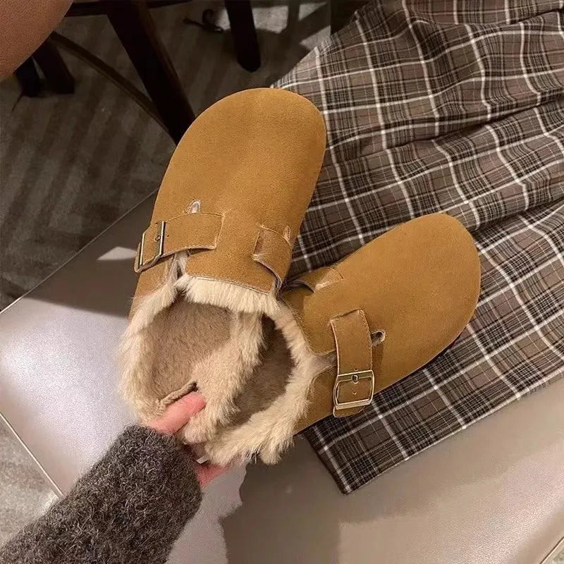 Lila Buckle Detail Flat Slippers