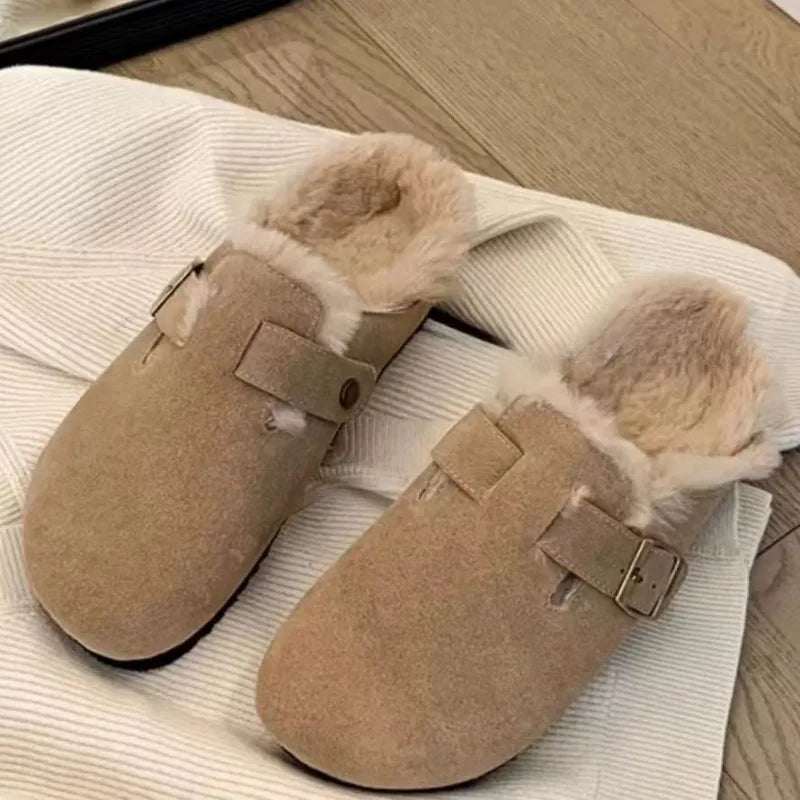 Lila Buckle Detail Flat Slippers