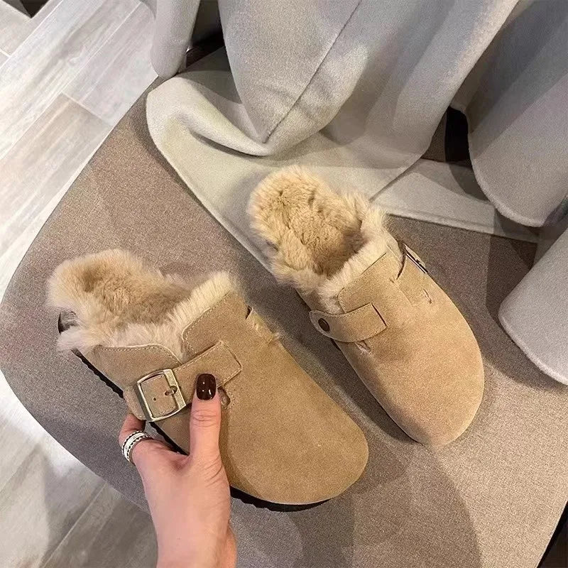 Lila Buckle Detail Flat Slippers