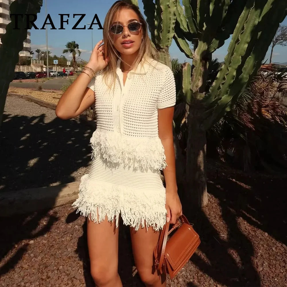 Marador BreezeSet – Sexy Knitted Tassel 2-Piece Outfit