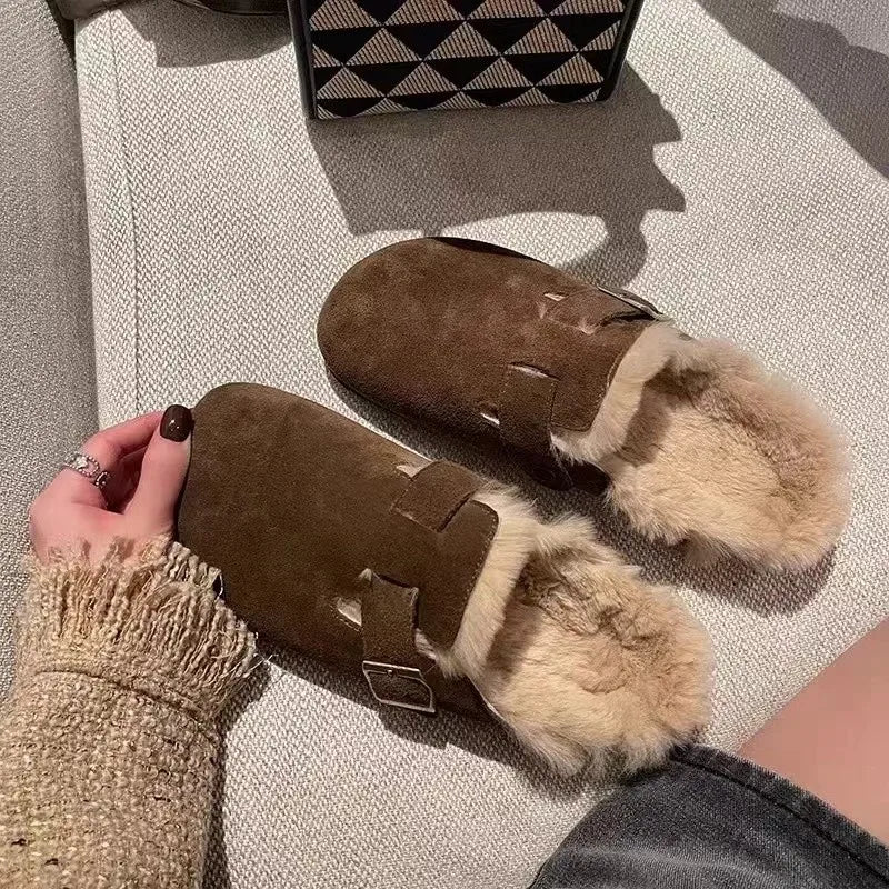 Lila Buckle Detail Flat Slippers