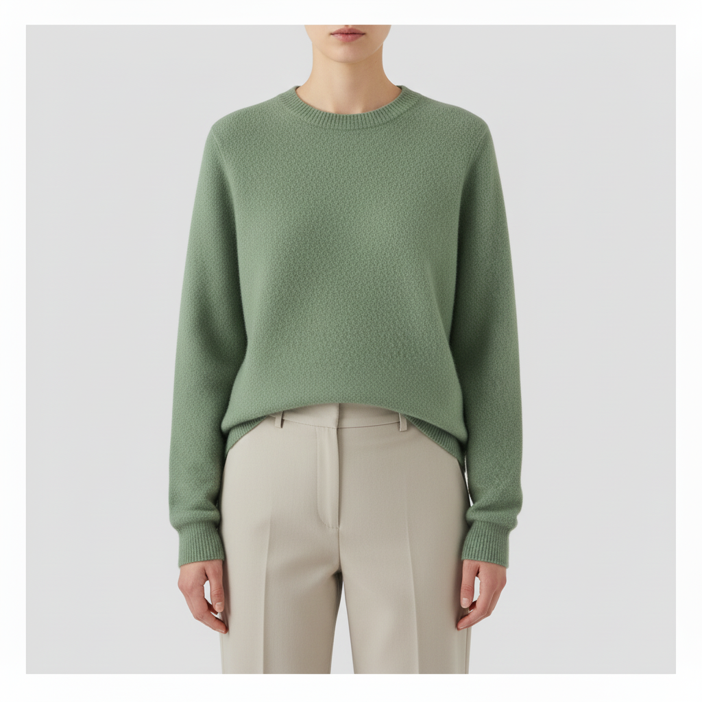 Women's Wool Knit O-Neck Sweater