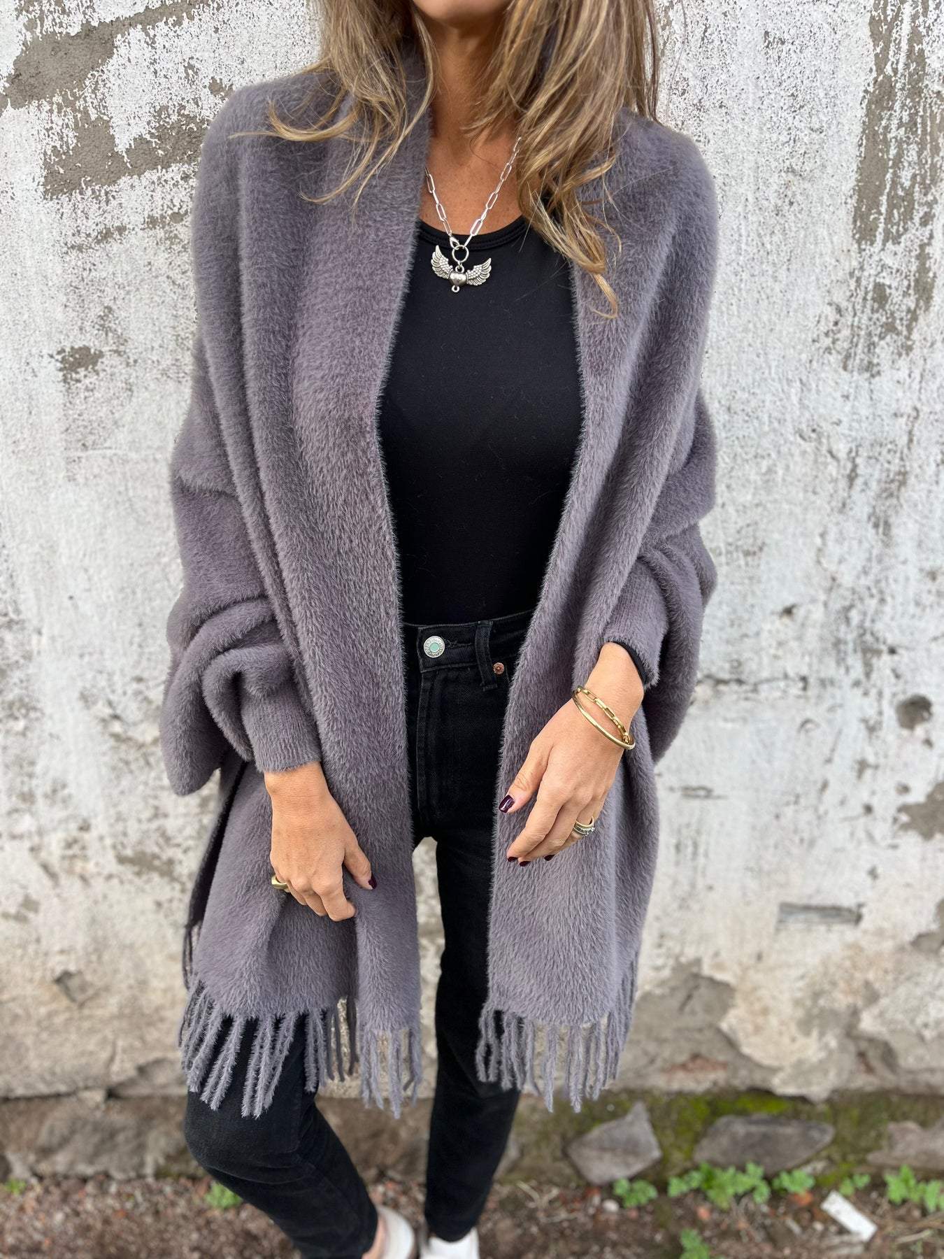 Sienna Wool-Blend Lapel Coat